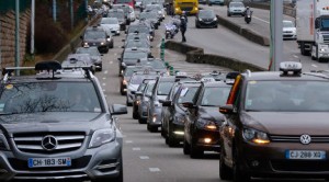 Забастовки водителей такси в Париже 